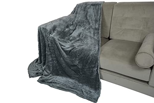 Waffle Honeycomb Blanket/Throw (King 200 x 240, Grey)