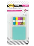 Post-it Study Attach and Go Insert for Spiral Notebooks, includes Attach and Go Full Adhesive Notes and Flags