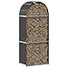 vidaXL Galvanised Steel Log Holder Rack - 80x45x190cm Anthracite Firewood Storage for Outdoor, Fireplace, Burner