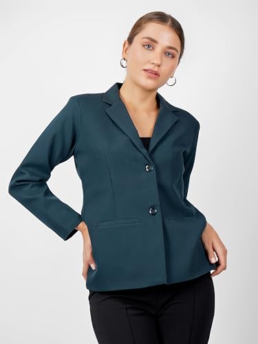 Image of modny Women's Formal Cotton Blazer | Single-Breasted, Button Closure, Long Sleeves Blazer for Girls | Professional Outfit for Office & Meetings