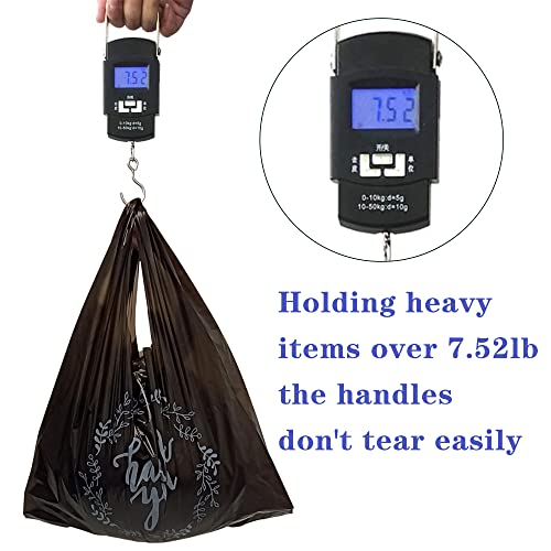 TOSPARTY 100PCS Black Thank You T-Shirt Bags Plastic Bulk Shopping Restaurant Bags 8.7 x 4.1 x 11.6 - Thumbnail 4