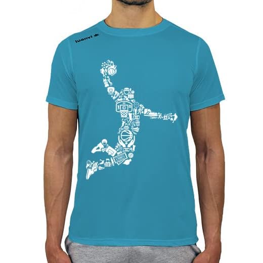 latostadora Camiseta Deportiva Técnica Baloncesto Collage para Hombre - Azul Aqua L - Ref. 8605062-P