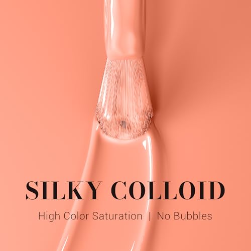 Image of MelodySusie Coral Orange Gel Nail Polish, 0.5 fl oz Soak Off UV LED Creamy Orange Gel Polish Christmas Gift for Women Nail Art Manicure Salon DIY Nail Design Decoration at Home-1661