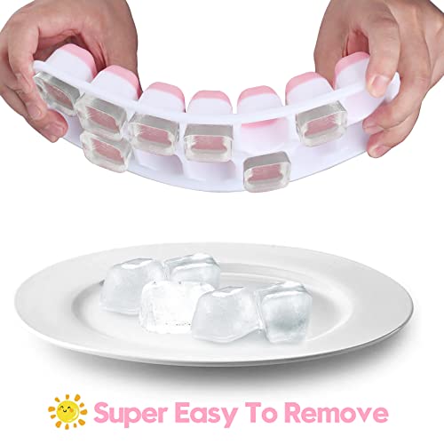 4 Pack Ice Cube Trays with Lids, BPA Free Silicone Ice Cube Moulds LFGB Certified, Stackable Ice Cube Mold for Baby Food, Chilling Whiskey and Drink, Flexible & Easy-Release - Image 4