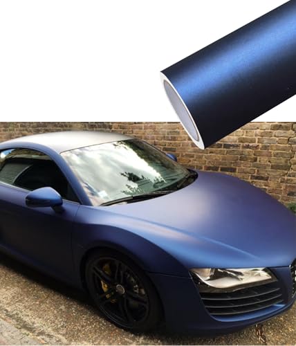 Image of WALLMATE Matt Metallic Vinyl Wrap Self Adhesive Auto Car Sticker Decal Sheet Air Release Technology for Cars, Bike (Navy Blue Metallic, 20 X 60 inch)