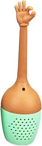 Infusor de té de silicona para té suelto antiadherente, fácil de usar, gestos divertidos de mano, infusor de té para el hogar