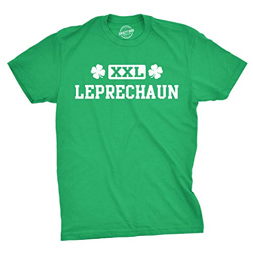 Mens St Patricks Day Shirt – XXL Leprechaun Shamrock Graphic Tee – Soft Cotton Blend Crew Neck – Funny Irish Holiday Shirt for Saint Patricks Day Wear Green L