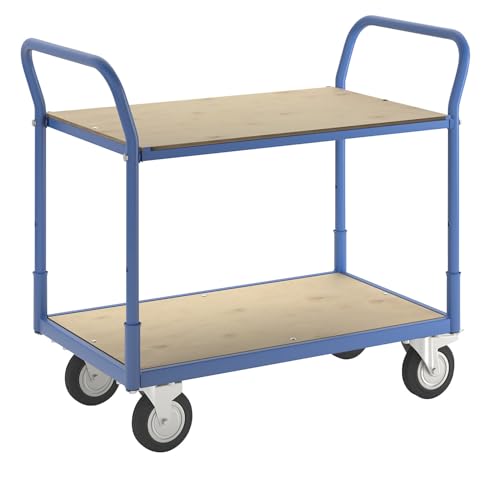 eurokraft | Tischwagen Flex | Tragfähigkeit 200 kg | 2 Etagen