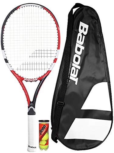 AB Emblems Babolat Drive MAX 105 - Raqueta de Tenis + Funda + 3 Pelotas de Tenis
