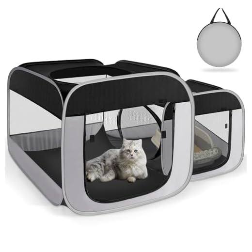 Tailtastic Large Cat Playpen with Separate Areas,Outdoo&Indoor Cat Enclosures,Portable Pet Playpen for Indoor Cats,Puppy and Small Animals, Dog Playpen with Carrybag.