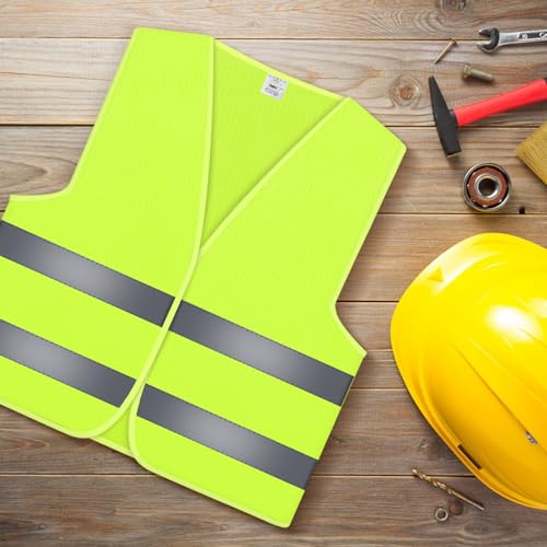 6 Warnwesten Auto, Reflektierende Warnwesten, Weste Neongelb Reflektierend 360° Reflektierend Rundum, Neongelb KFZ Pannenhilfe, Leichtgewicht Sicherheitswesten für Kraftfahrer Arbeitnehmer (Grün)