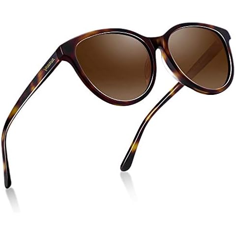 AVAWAY Fashion Sunglasses for Women Polarised UV Protection Ladies Eyewear for Photography Wandern Travelling Driving, Acetate Frame, Category 3 Cover