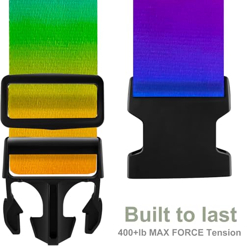 Image of Luggage Straps for Suitcases TSA Approved Easy Pack Organized Suitcase Strap, Luggage Strap, Luggage Belt Strap, Bag Straps for Luggage. Buckle Straps Travel Accessories (Colorful)