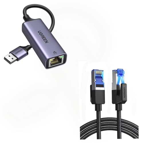 Cable Ethernet UGREEN Cat 8 3 m con adaptador USB miniatura 1