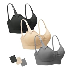 Stelle Nursing Bras Maternity Bra for Breastfeeding Pregnancy Wireless Bralette with Pads, Extenders & Clips