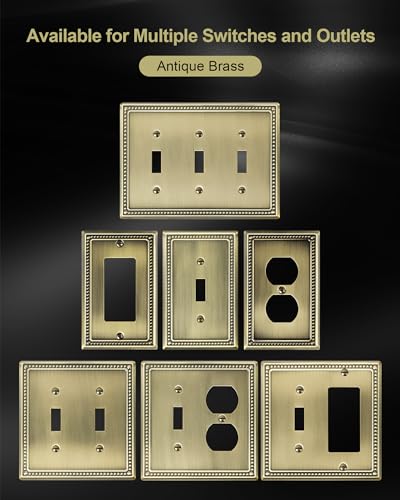 TREEWELL Pacote com 2 placas de interruptor de luz de interruptor duplo, tampas decorativas de pérol