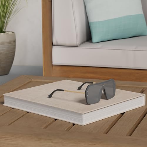 Weewooday 4 Pairs Siamese Sunglasses Mirror Flat Top Oversized Stylish Classic Rimless Sunglasses Eyewear for Women Men2