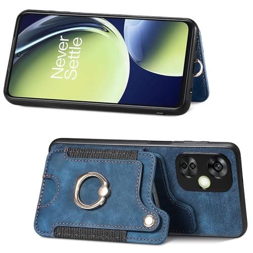 Étui portefeuille OnePlus Nord CE 3 Lite housse cuir bleu