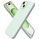 ORNARTO Cover per iPhone 15 plus Silicone,Antiurto,Verde Menta