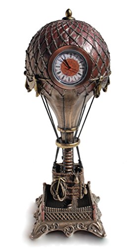 Estatua Globo Aerostático Steampunk con Reloj
