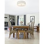 2-Light Flush Mount Ceiling Light, 12 inch Modern Ceiling Light Fixture with White Metal and Frosted Glass Shade for Hallway, Kitchen, Bedroom - Image 4