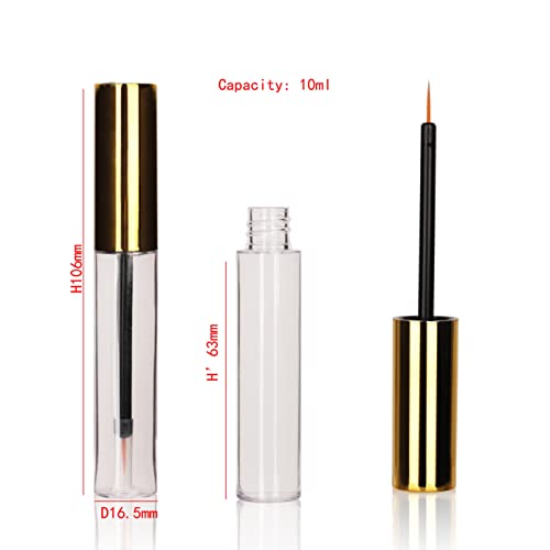 COSIDEA Tubos vacíos dorados 10ml 12pcs para delineador miniatura 2