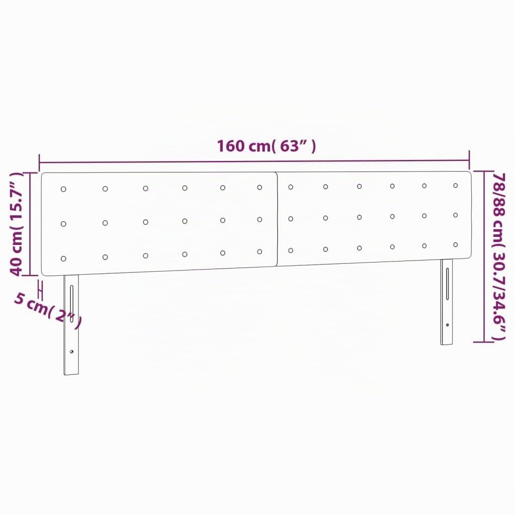 vidaXL Testiera 2 pz Bianco 80x5x78/88 cm in Similpelle
