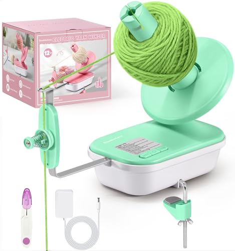 Electric Yarn Winder for Crocheting High Speed Upgrade Three Gears Adjustable 4-10oz Large Capacity Automatic Yarn Ball Winder Spinner The Helper for Knitting Enthusiast Green