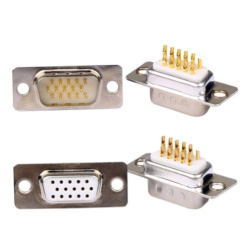 10 conectores VGA macho y hembra chapados en oro miniatura 6
