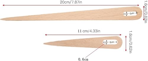 Miniatura 2 de Haosie Aguja de madera, paquete de 5 agujas de ganchillo para tejer de madera, telar a mano, tapiz de costura, hacer manualidades, herramientas