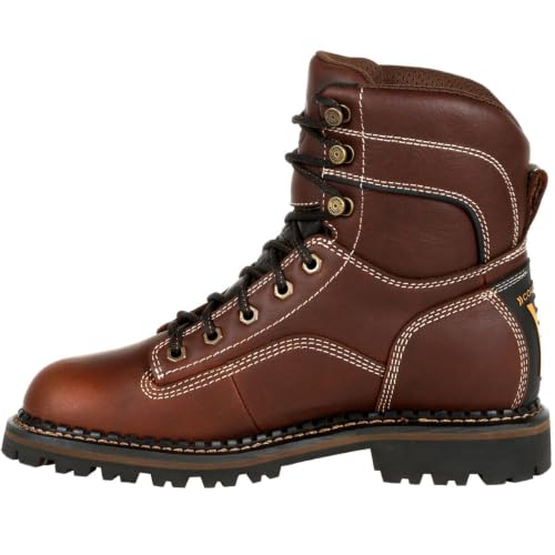 Georgia Boot AMP LT Logger Women's Alloy Toe Waterproof Low Heel Logger Boot Size 8(M)