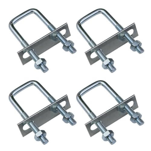 Boulons en U, U Bolts M8, Carré U Boulons, 4 Pièces Boulons de Serrage, Convient pour un Usage Industriel et Marin, Convient pour la Fixation de Tuyaux ou de...