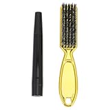 Ipetboom ひげフィラーペン 口ひげ用ブラシペン ABS製 黒 ゴールド 男性用 ひげケア 口ひげカラー補修用品 1セット