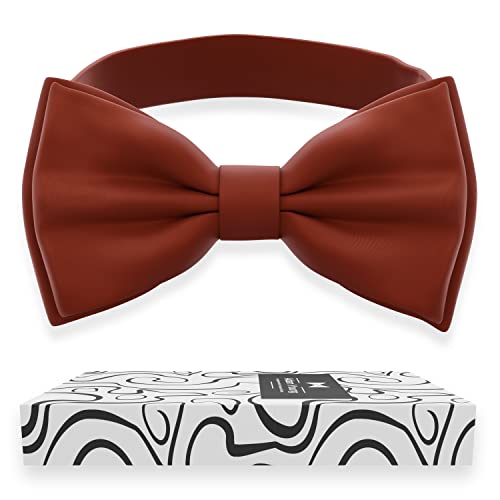 Image of Adam Young Men's Bow Ties Pre-Tied Style Formal Satin Classic Bowtie for Tuxedo Faux Silk