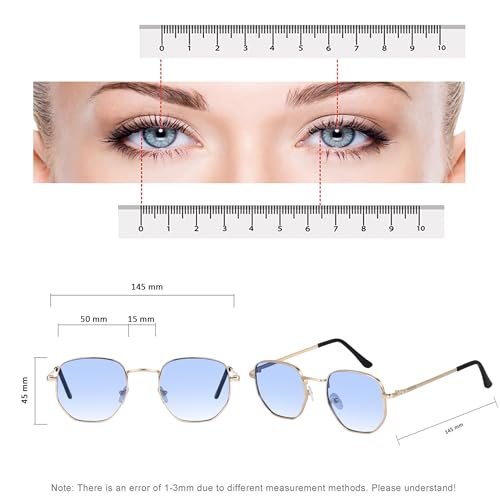 Image of IFLASH UV Protected Hexagonal Small Octagonal Sunglasses for Men and Women