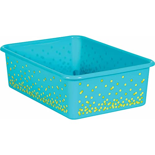 Teacher Created Resources Teal Confetti Large Plastic Storage Bin Deal