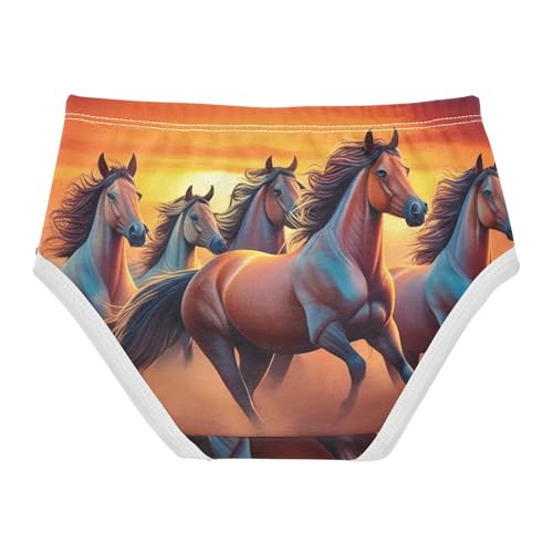 Cotton Girls Underwear Toddlers Horses Galloping Dusk Vivid Cute Panties Girl Animals Underpants Briefs 2t2