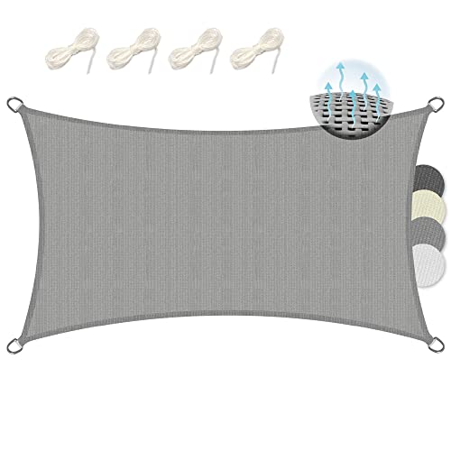 Sol Royal SolVision HS9 Lona de Sombra 2x4 m Gris Rectangular - toldo Transpirable para terraza jardín casa de Playa HDPE Protección UV Protección Solar 200x400 cm