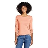 Eddie Bauer Women's Favorite Long-Sleeve Crewneck T-Shirt, Salmon, X-Small