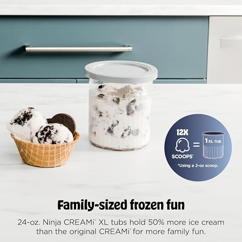 Image of Ninja CREAMi Deluxe Ice Cream Maker | 11-in-1 Create Frozen Desserts, Sorbet, Milkshakes, Yogurt & More | Includes 2 Dishwasher Safe XL 24 Oz. Tubs with storage lids | Blue | NC501ND