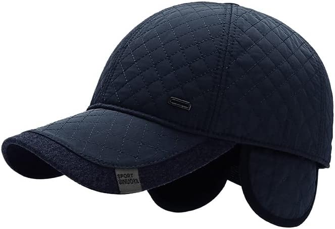 Miniatura 2 de FASHIXD Gorra de béisbol de invierno para hombre, sombreros de invierno con orejeras, gorras ajustables para clima frío