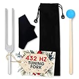 432 Hz Tuning Fork Set – 7.2'' Aluminum Alloy, Reflex Hammer, Cleaning Cloth & Bag, Precision Tuned & Durable – Suitable for Meditation, Deep Relaxation, Vibrational Work & Chakra Tuning Forks