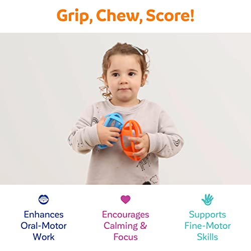 Fun And Function Grip It Football Chewy & Fidget Set - Kid & Toddler Chew Toy - Sensory Chew Toys For Kids - Oral Chew Toys For Sensory Kids - Oral Sensory Toys, Sensory Chew For Kids & Babies, 2 Pack #TOP4