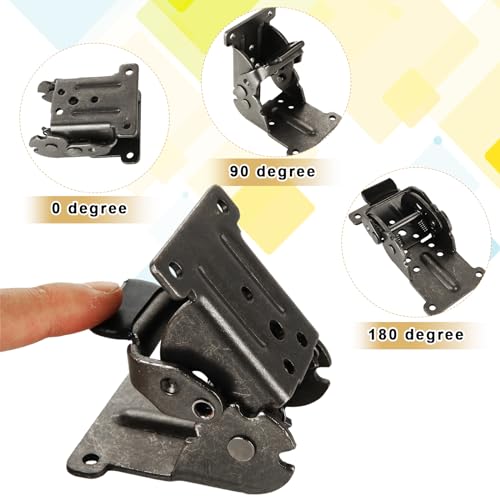 SHUESS 8 Pack Folding Table Legs Brackets, Heavy Duty Locking Foldable Support Hinges, 90 Degree Foldable Self Lock Hinges for Table Chair Bed Leg Feet Workbench (0-90-180 Degree, Black)