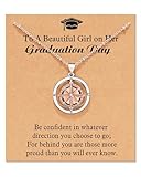 Shonyin Graduation Gifts for Her 2025, Compass Necklace College Masters Degree Cool High School 8th 5th 6th Grade Senior Middle School Graduation Jewelry Gifts for Girls Daughter Best Friend Niece Class of 2025