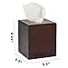 Alpine Industries Wooden Bamboo Square Tissue Box Cover - Eco Friendly Pull Cube Dispenser - Decorative Holder/Organizer for Bathroom, Office Desk & Car (Espresso)
