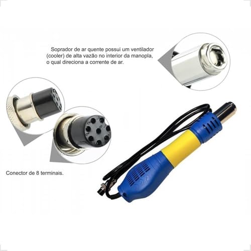 Soprador De Ar Quente Para Estação De Retrabalho - Conector Fêmea 8 Pinos 24v Yaxun (220, Volts)