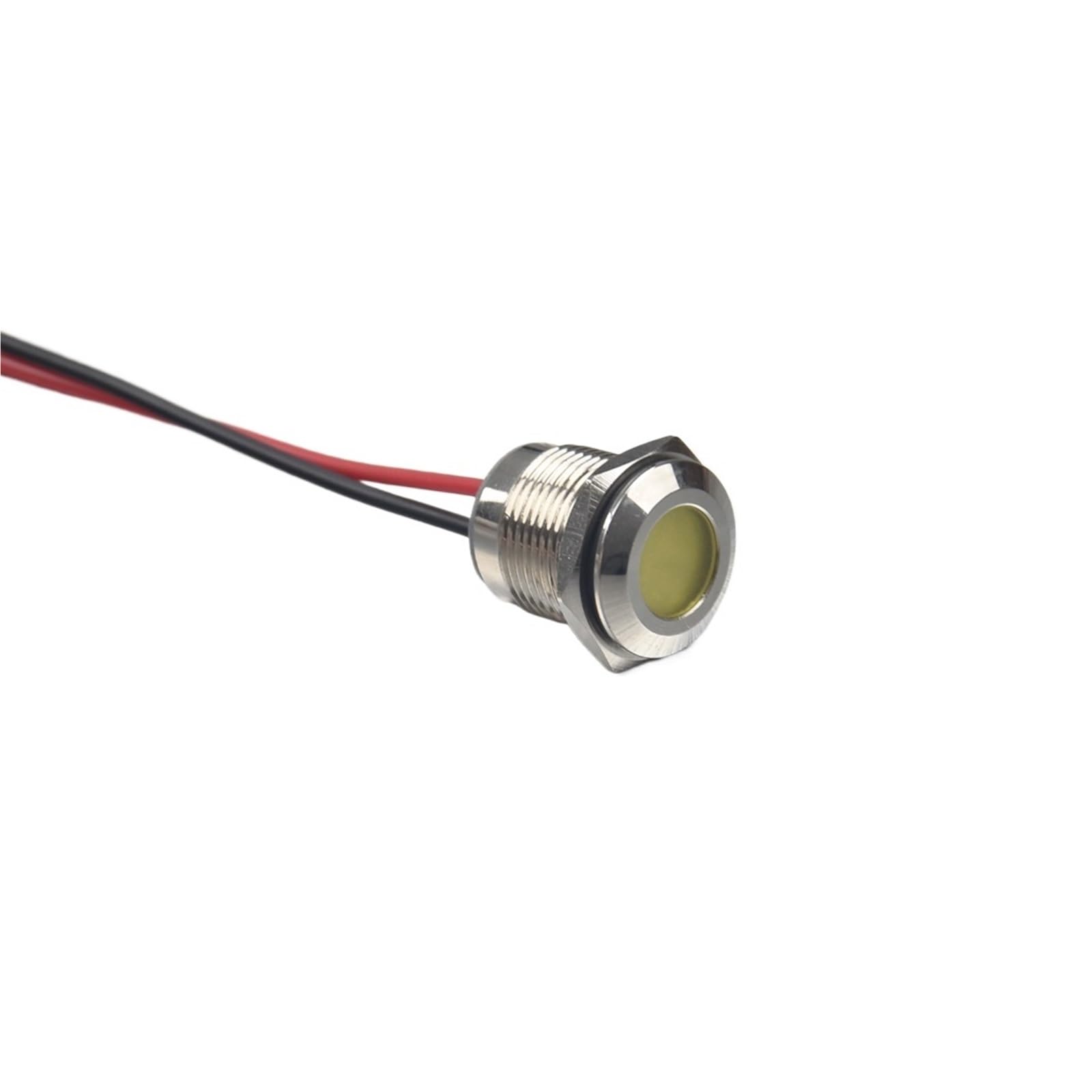 22 mm płaska przemysłowa lampka kontrolna, 3-48 V/220 V, lampa sygnalizacyjna LED z liną stalową 150 mm (zielone światło, 220 V)