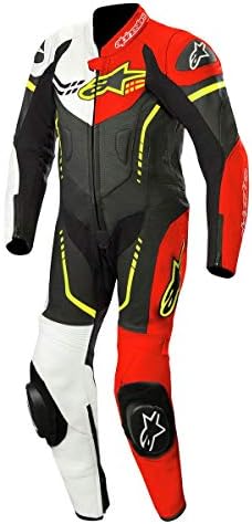 Alpinestars Youth GP Plus Cup Leather One-Piece Suit (150) (Black/White/Red Fluo/Yellow Fluo)