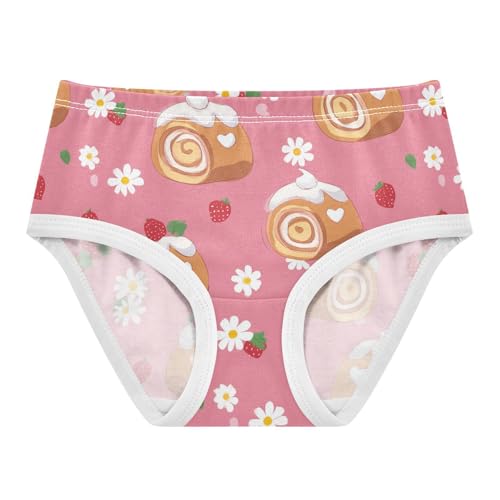 Wusikd Cute Roll Girls' Underwear Cotton Pink Girls Briefs Soft Toddler Underwear 2T